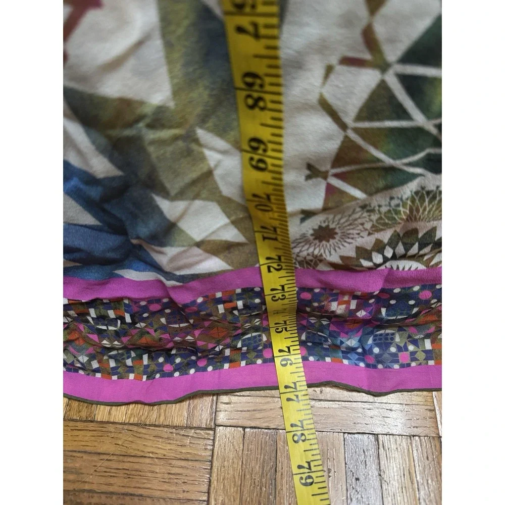 Matthew Williamson, Multicolored‎ 100% Silk Geometric Print Scarf 76
